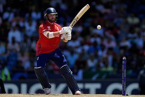 Phil Salt plays a shot against USA